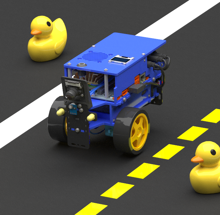 Duckiebot driving autonomously on